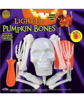 Halloween Light Up Skellington Bones Pumpkin Carving & Decorating Kit