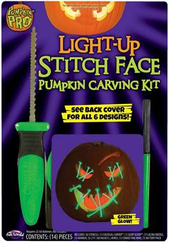 E.L.Stitch Face Pumpkin Carving Kit | Green