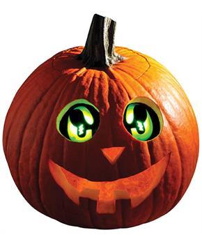 Eerie Light-Up Pumpkin Eyes Halloween Decoration | Green