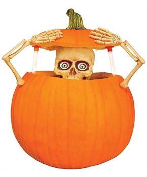 Light-Up Pumpkin Peeper Halloween Decor
