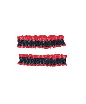 Red And Black Silken Garter Or Armband Adult Costume Set