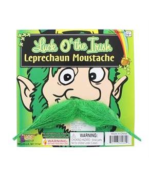 St. Patrick's Green Costume Leprechaun Moustache