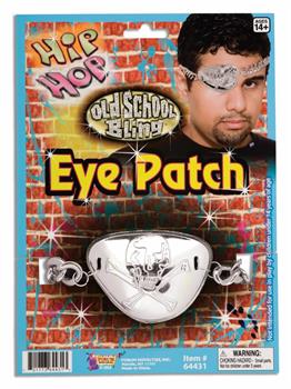Hip Hop Silver Skull Costume Eye Patch Accessory