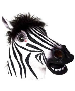 Adult Deluxe Latex Animal Costume Mask - Zebra