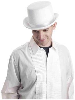 Super Deluxe White Adult Male Costume Top Hat