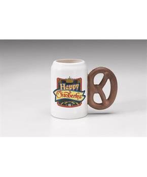 Oktoberfest Plastic Mug with Pretzel Hand
