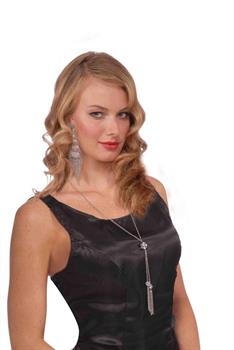 Vintage Hollywood Costume Necklace With Disco Ball and Tassels Necklace