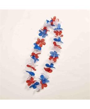 Patriotic Red, White, And Blue Costume Flower Lei