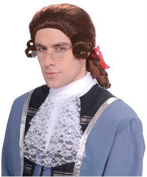Men's Brown Colonial Adult Costume Wig
