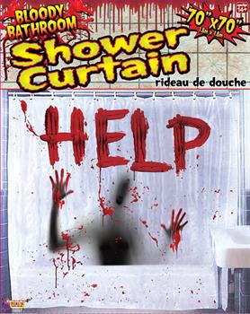Bloody Bathroom Shower Curtain Halloween DÃcor