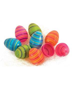 Striped Plastic Easter Eggs | Pack of 8