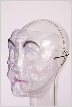 Old Lady Face Adult Transparent Costume Mask
