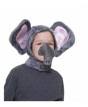 Elephant Hood and Nose Animal Costume Set Child Standard