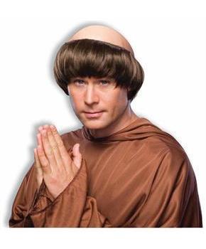 Religious Monk Dark Brown Costume Wig Adult Standard