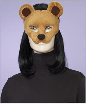 Deluxe Fuzzy Animal Mask Adult: Honey Bear
