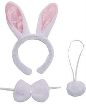 Animal Costume Accessory Kit Adult: White Bunny