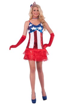 4th Of July Patriotic Sparkle Adult Costume