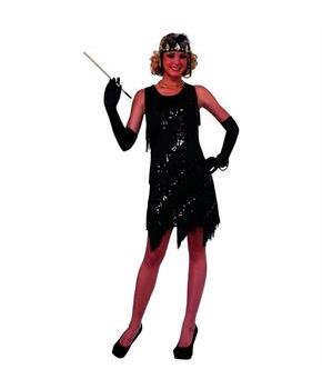 Midnight Dazzle 20's Flapper Gangster Gal Adult Costume