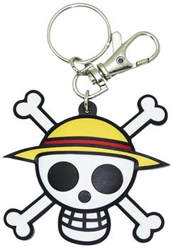 One Piece Straw Hat Pirates Skull PVC Keychain