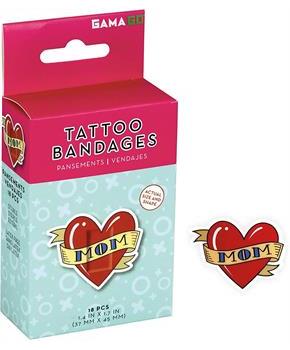Mom Tattoo Bandages | Set of 18 Individually Wrapped Self Adhesive Bandages