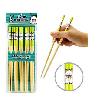 Llama Bamboo Chopstick Set of 5