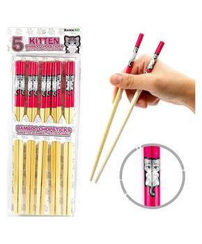 Kitten GAMAGO Cast Bamboo Chopsticks | Set of 4