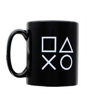 PlayStation Logo and Icons Black Ceramic Coffee Mug
