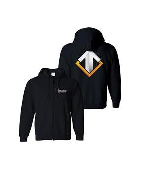 Escape Gaming Large Logo Black Zip-Up Men's Hoodie
