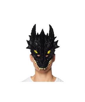 Supersoft Black Dragon Child Costume Half- Mask