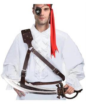 Leatherlike Backstrap Sword Holder Adult Costume Accessory | Lace Up