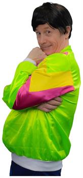 Guys 80's Windbreaker Set Includes Wig