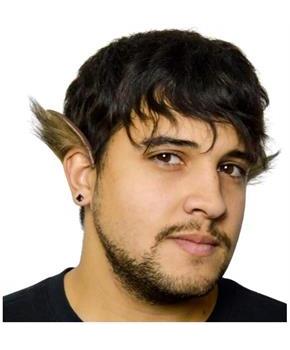 Latex Wolfman Adult Costume Flexi Ears with Fur Trim