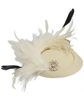 Creamy Feather Fascinator Adult Costume Hat