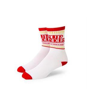 Cup Noodles White Knit Unisex Crew Socks | Shoe Size 8-12, Sock Size 10-13