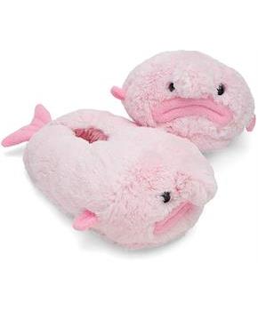 Blobfish Pink Unisex Plush Slippers | One Size Fits Most
