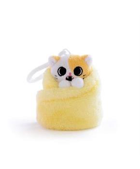Purritos 3 Inch Cat In Blanket Plush Key Ring - Pork Bun
