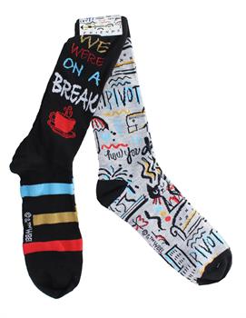 Friends We Were On A Break Unisex Novelty Crew Socks | 2 Pairs | Size 6-12