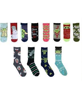 Star Wars Mandalorian The Child Womens 12 Days of Socks in Advent Gift Box