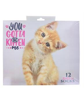 You Gotta Be Kitten Me Womens 12 Days of Socks in Advent Gift Box