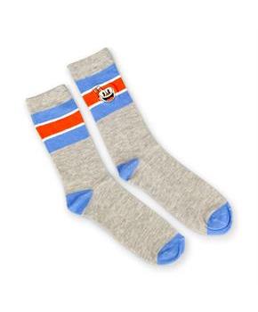 OFFICIAL Cuphead Striped Grey Crew Socks | Soft Socks Perfect for Cuphead Fans