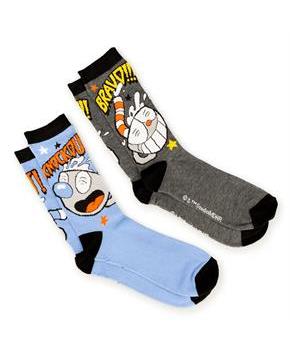 Cuphead Adult Crew Sock | Cuphead and Mugman Socks | 2-Pack Bravo and Knockout