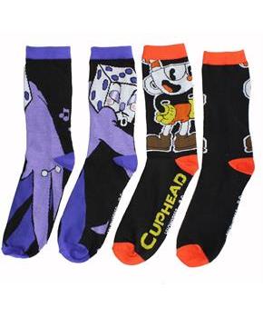 Cuphead Men&#39;s Crew Sock 2-Pack - Cuphead & King Dice