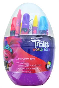 Trolls Activity Egg Craft Kit | Coloring Pages | Stickers | Markers | Crayons