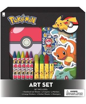 Pokemon Kids Coloring Art Set with Stickers and Stampers