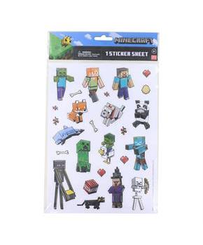 Minecraft Raised 3D Stickers | One Sheet