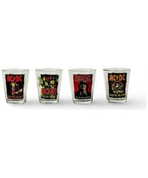AC/DC Icons 4-Piece 1.5oz Shot Glass Set