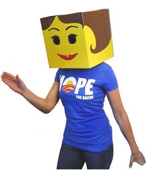 Female Yellow Brickman Costume Box Head