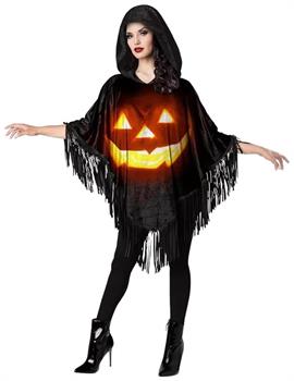 Jack-O-Lantern Adult Poncho Costume