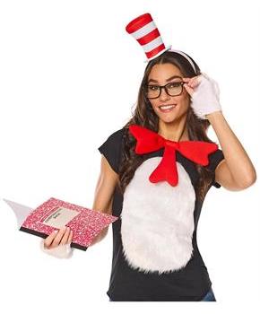 Dr Seuss Cat In The Hat Quik ChangeT Adult Costume Kit |One Size