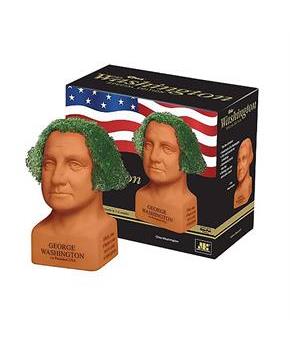George Washington Chia Pet Decorative Pottery Planter